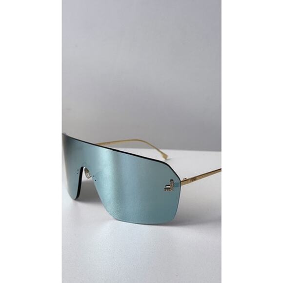 NEW Fendi FE4121US First Rimless Blue Gold Mask Sunglasses main image 9